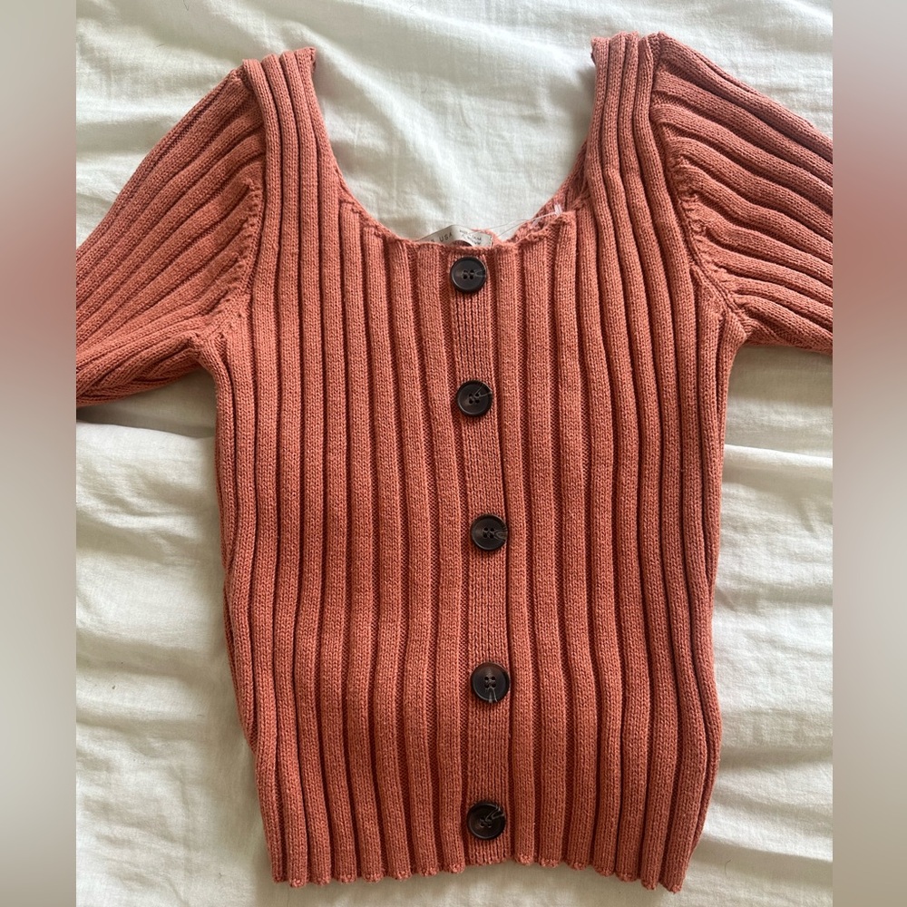 Active USA Women's V-Neck Sweater in Coral